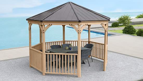 Yardistry 12x12 Meridian Octagon Gazebo Kit (YM11924) Enjoy the beauty of your backyard by installing this octagon gazebo kit. . 